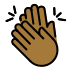 clapping hands, medium-dark skin tone